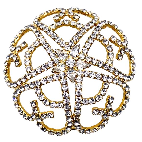 Unbranded Jewelry - Rhinestone Heart Swirl Hair Bun Cover Gold Tone Wedding Ballet Dance Gymnastics